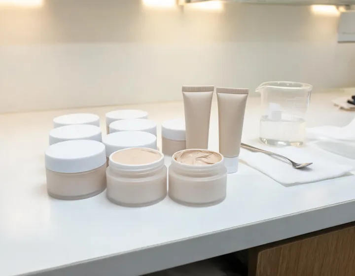 BB Cream Sourcing on a cosmetics bench, illustration only