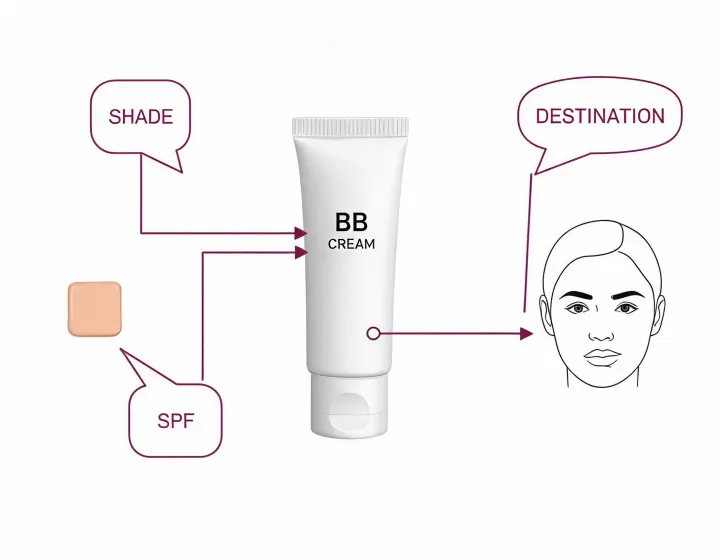 BB cream specification worksheet illustration, not a premises map
