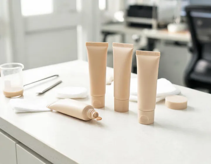 bb cream spf on a cosmetics bench, illustration only